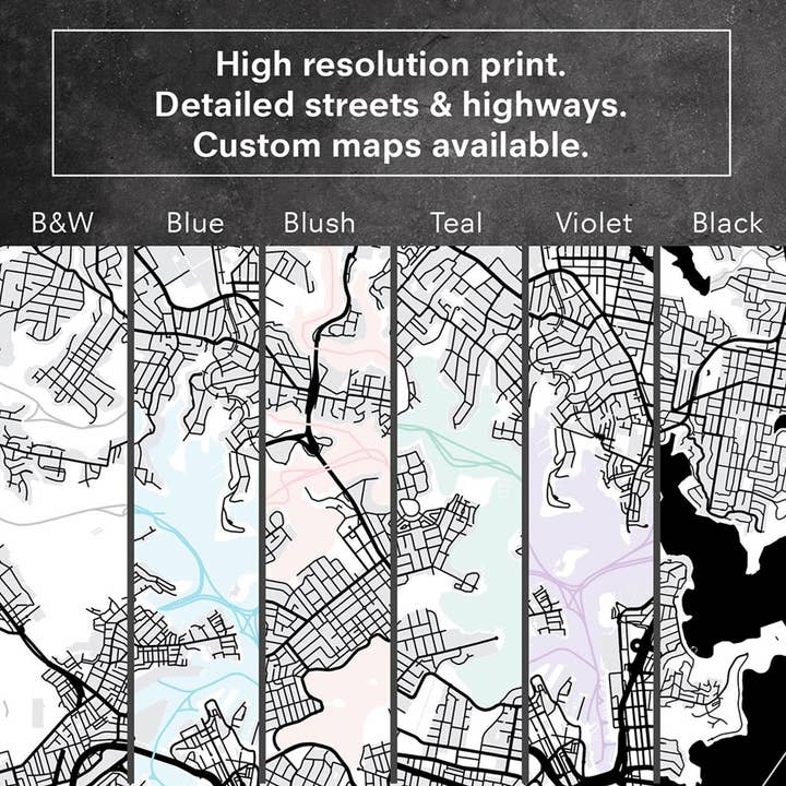 PRINT AND PROPER - Wholesale Art print - Melbourne Street Map Print. Custom City Map Poster.2