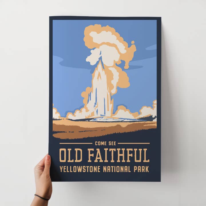 Old Faithful Travel Poster for wholesale by Recollection Project