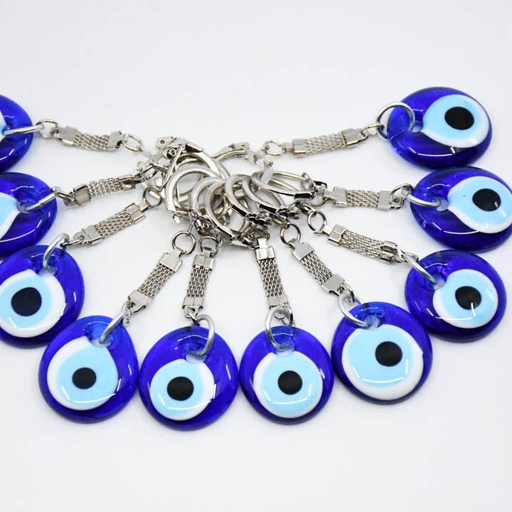 Karens Line - Vente Porte-clés – femme - Porte-clés en forme de cercle en verre Evil Eye3