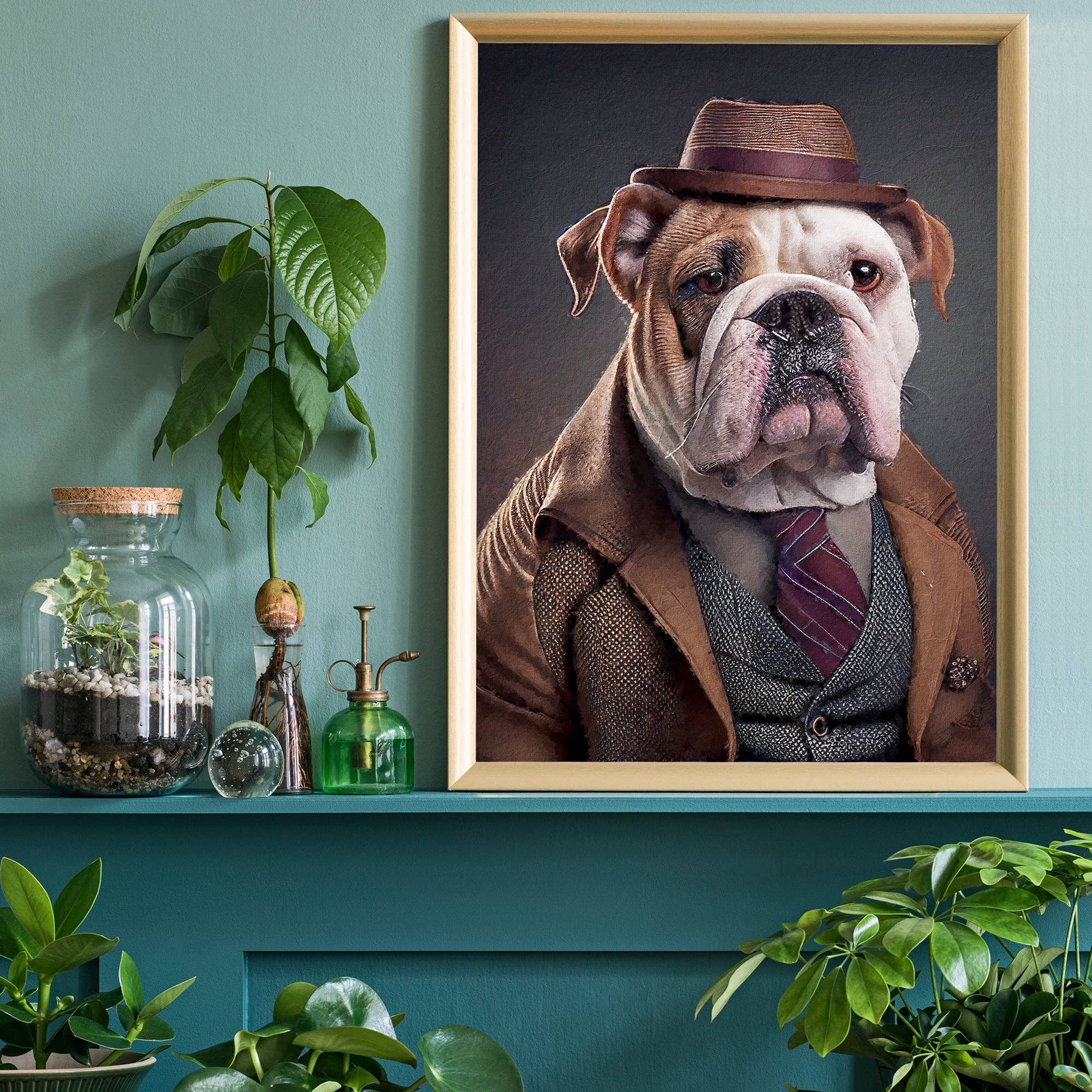 Ink & Drop – wholesale Art print – English Bulldog Animal Head Print1