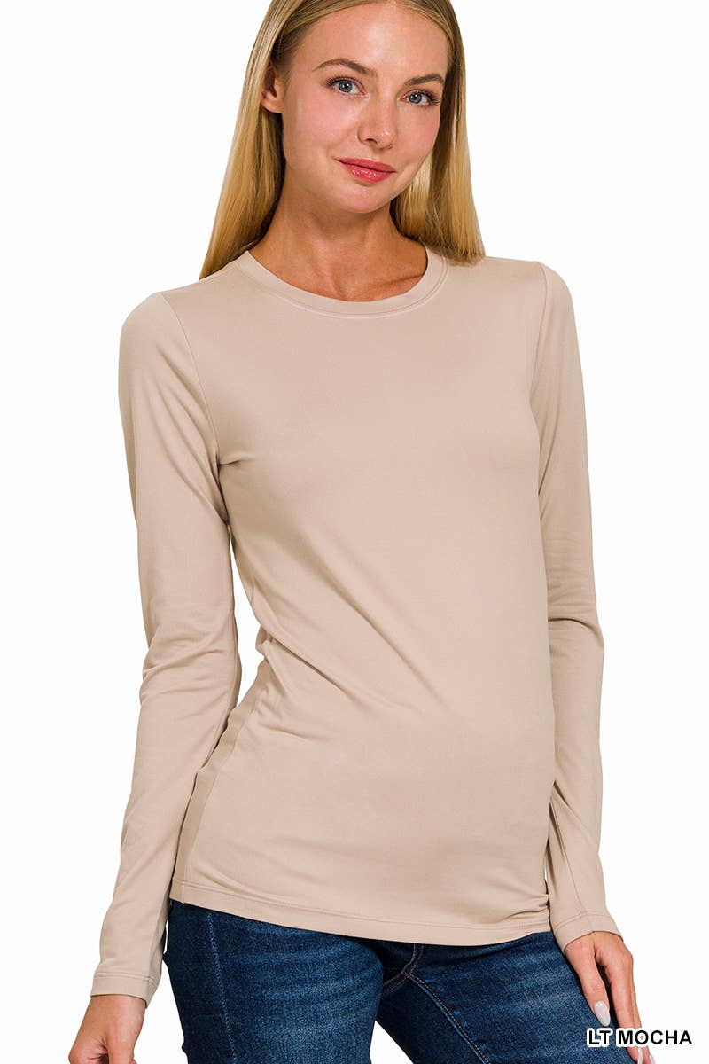 42POPS - Wholesale T-Shirt - Women's - Microfiber Long Sleeve Round Neck Tee28