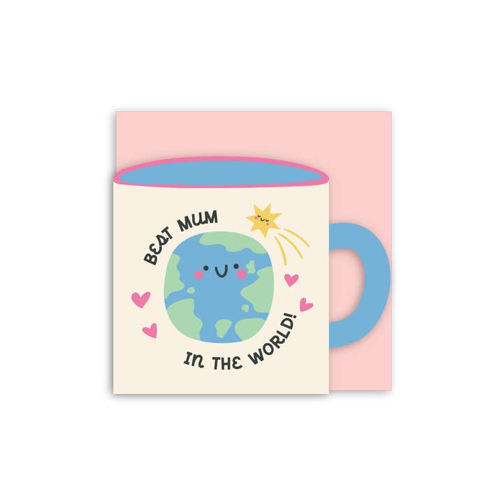 Best Mum In the World Cup Shaped Card for wholesale by In Real Life