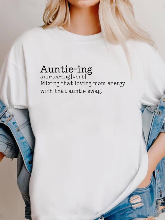 Camiseta unisex de cuello redondo "Definición de ser tía" para venta al por mayor de Top Avenue