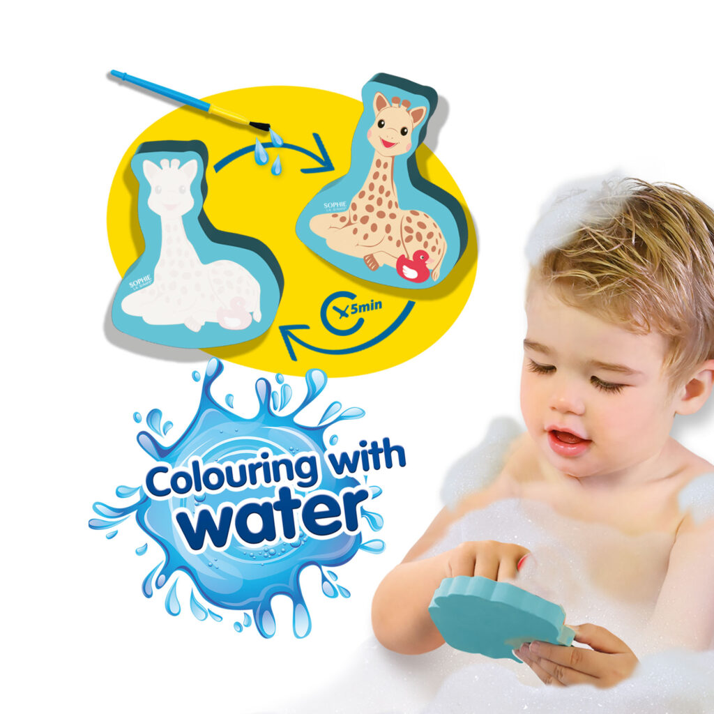 Robbie Toys Ltd - Wholesale Bath Toy - Baby - Sophie la giraffe - Colouring in the bath with water2