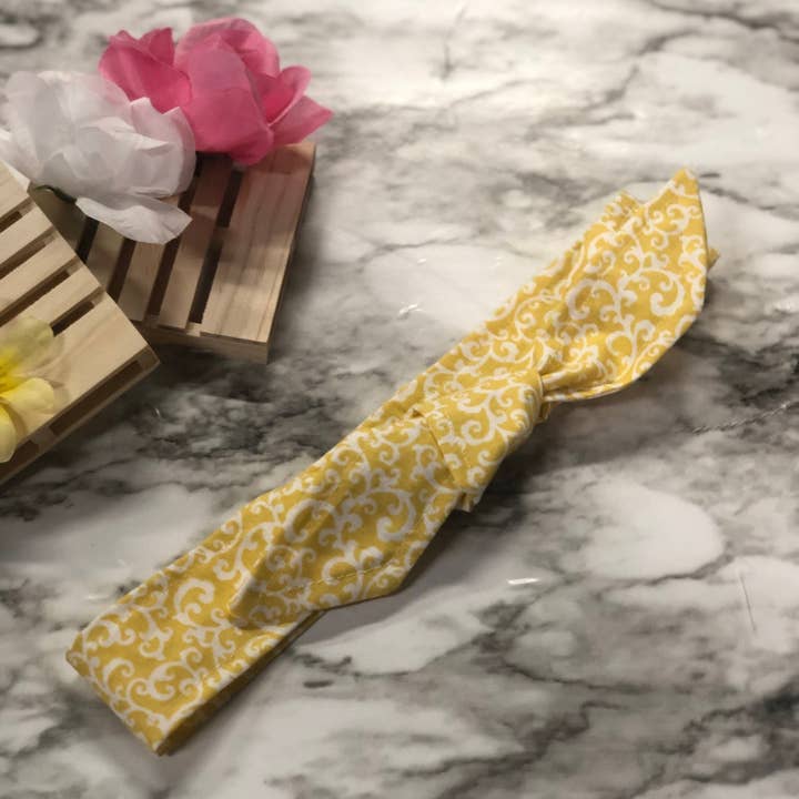 Gul hvirvel tørklæde for engroshandel hos MadeBySusannah