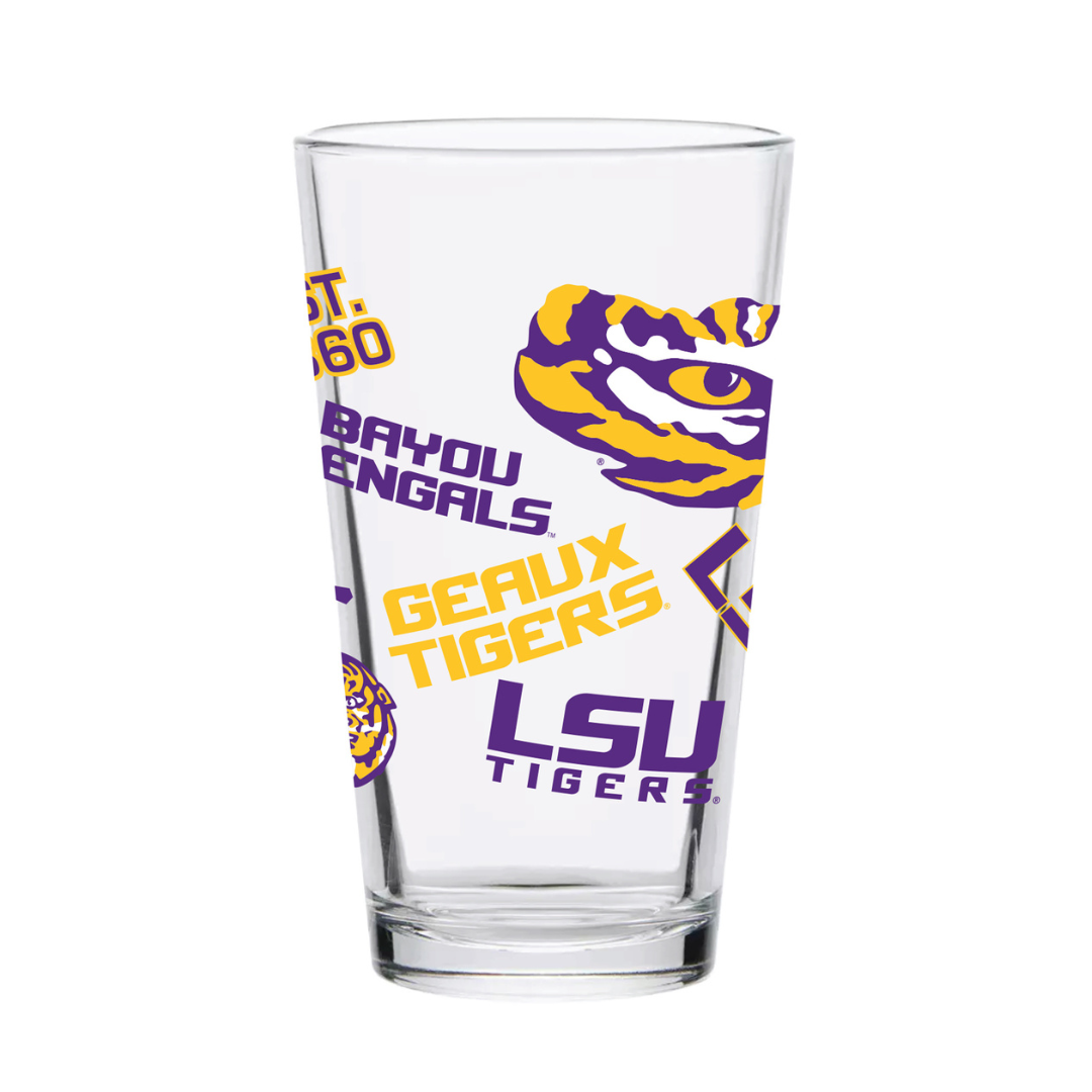 Indigo Falls - Wholesale Beer Glass/Mug - 16oz LSU Tigers Medley Pint Glass1