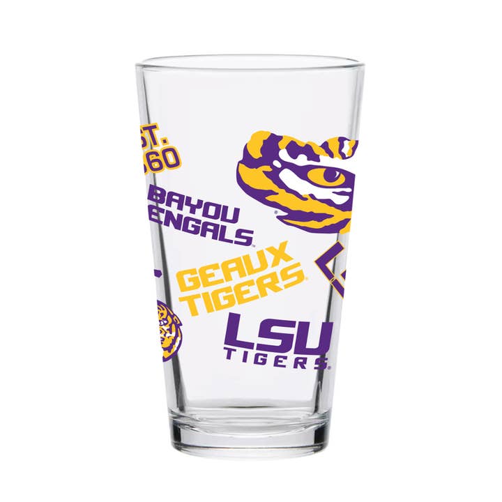Indigo Falls - Wholesale Beer Glass/Mug - 16oz LSU Tigers Medley Pint Glass1