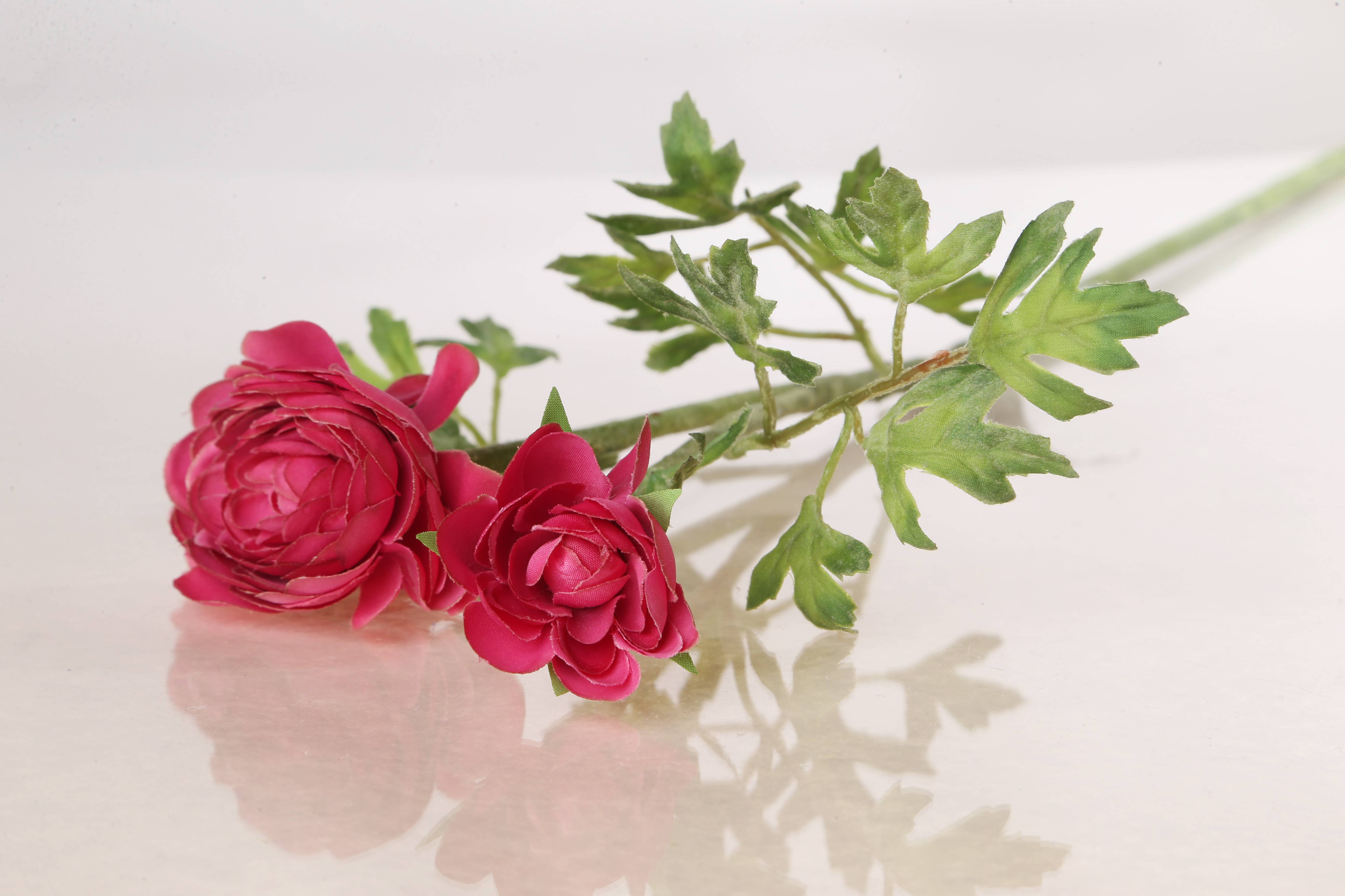Mezu Silk Flowers - Wholesale Artificial Flowers - Artificial Dark Pink Ranunculus2