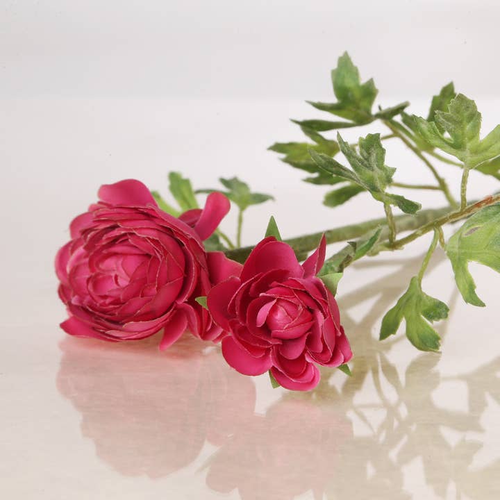 Mezu Silk Flowers - Wholesale Artificial Flowers - Artificial Dark Pink Ranunculus2