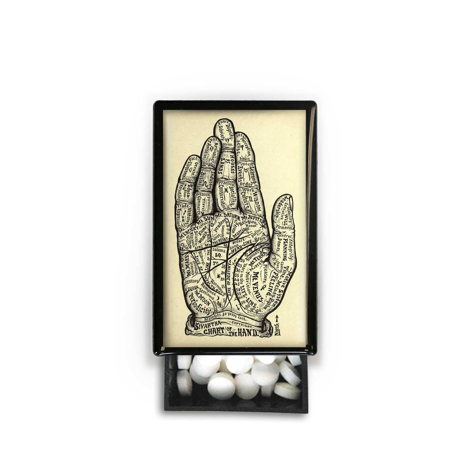 Lucy Lu Designs – Großhandel Dekoschachteln – Hand-Psychic-Tarot-Schiebebox mit Glück, Weisheit und Esoterik-Motiv2