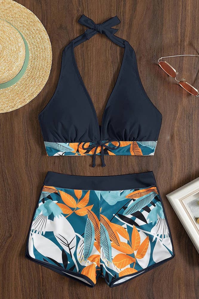 UNISHE - Wholesale Two Piece Swimsuit - Women's - High Waist Beach 2PCS Bikini Set ZZKF6561