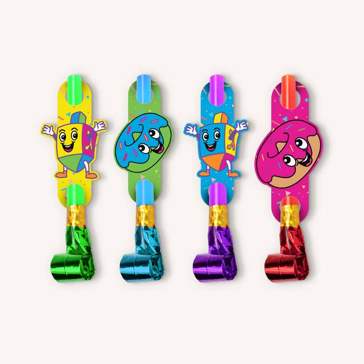 Ner Mitzvah - Wholesale Party gift - Chanukah Party Blowouts - 4 Pack