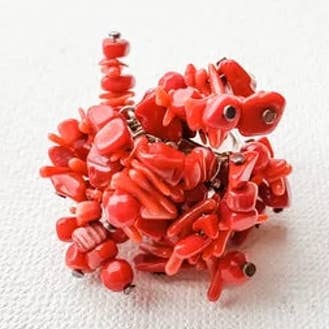 Coral Loose Cluster Ring for wholesale by Lee&Lo Handmade Wearables