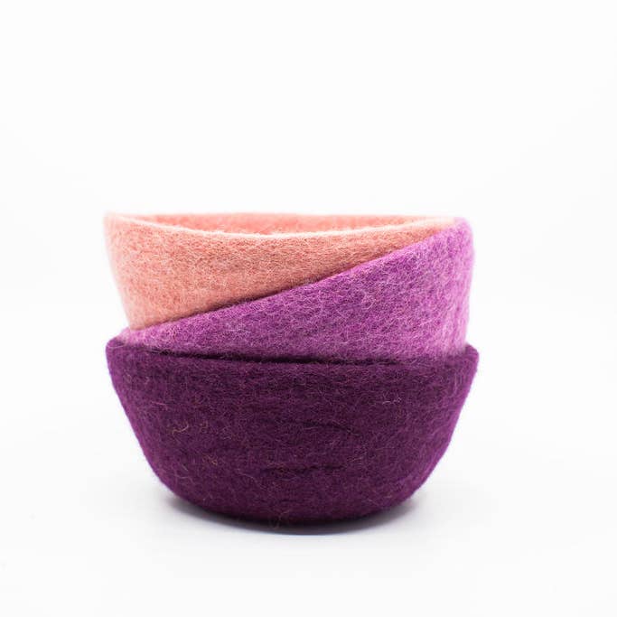 Fibres of Life - Wool & Felt - Wholesale Decorative Plate/Dish/Bowl - Felt Bowl Pastels-Small | Wool Felt Bowl | Catchall Bowls14