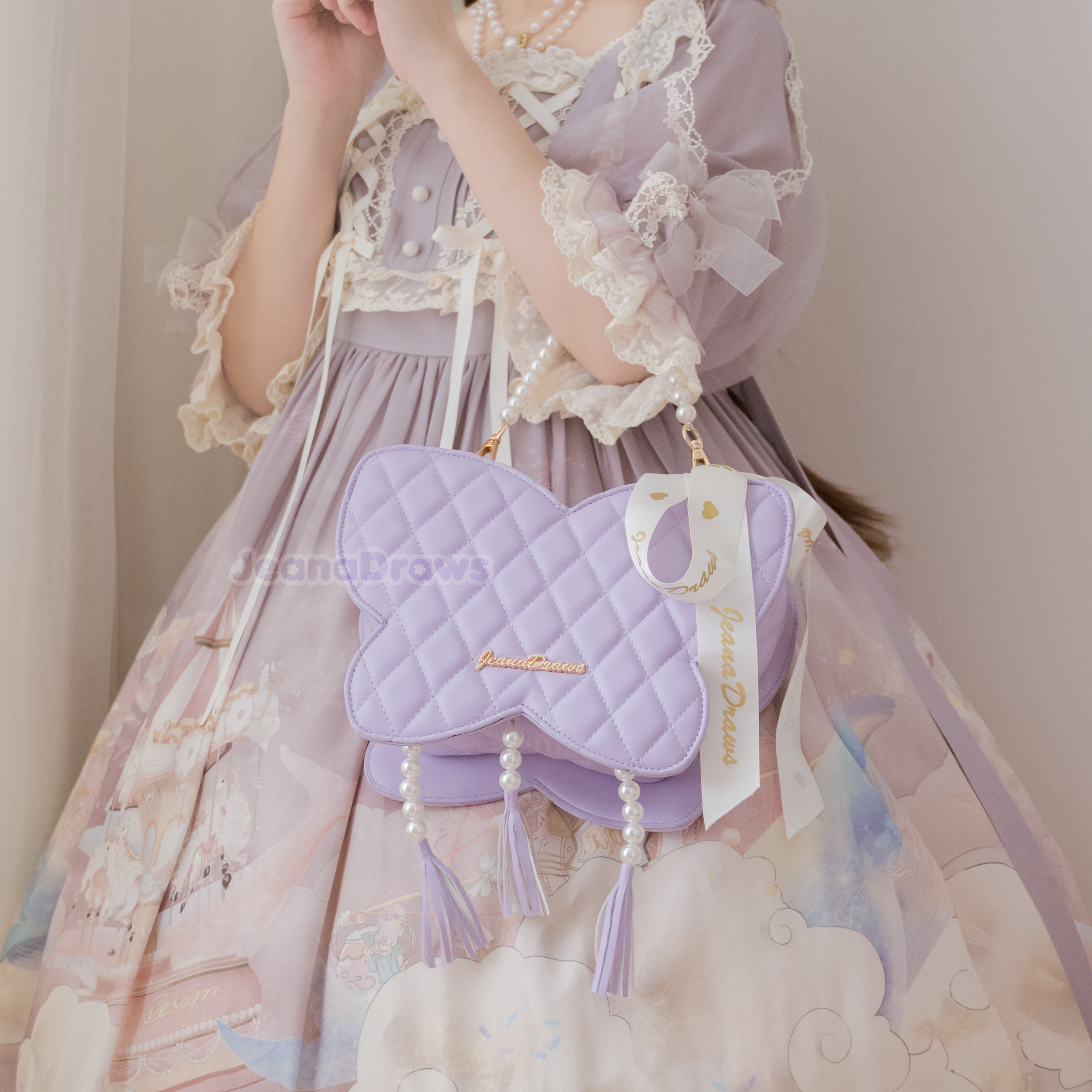 JeanaDraws - Wholesale Crossbody Bag - Women's - Butterfly Quilted Handbag2