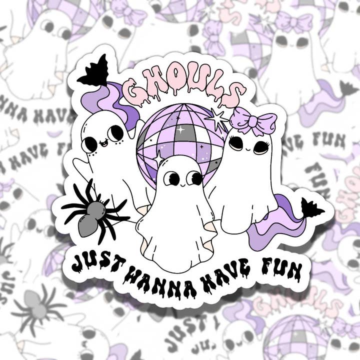 Goth Spökklistermärke - Söt Vinyl Halloween Dekor för wholesale av Sticky Sadness Designs