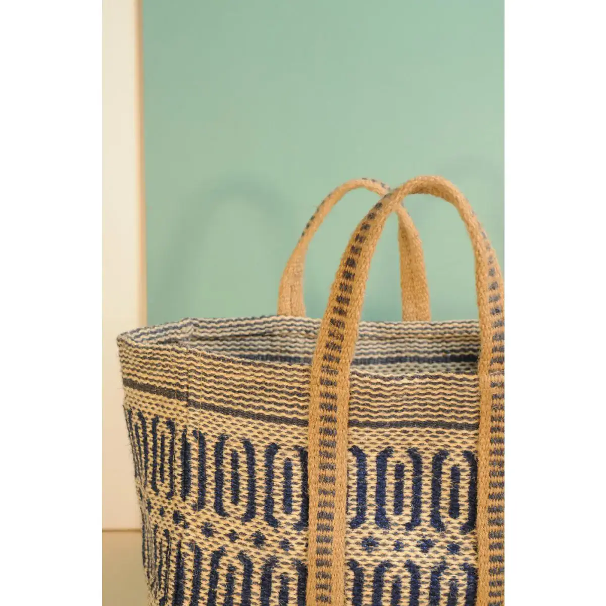 B A O B A B - Mode - Wholesale Beach bag - Large blue SOFY jute bag1
