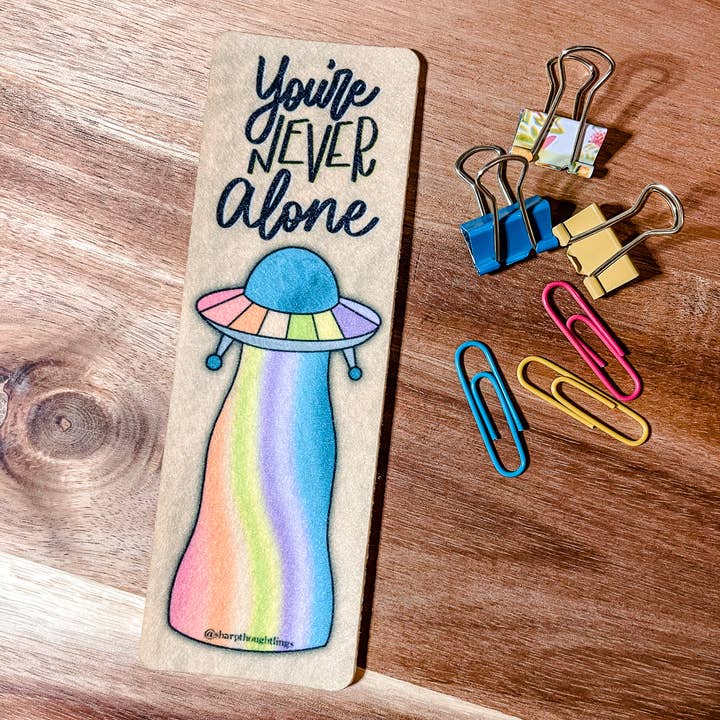 Sharp Thoughtlings – Großhandel Lesezeichen – Du bist nie allein UFO Filz Lesezeichen3