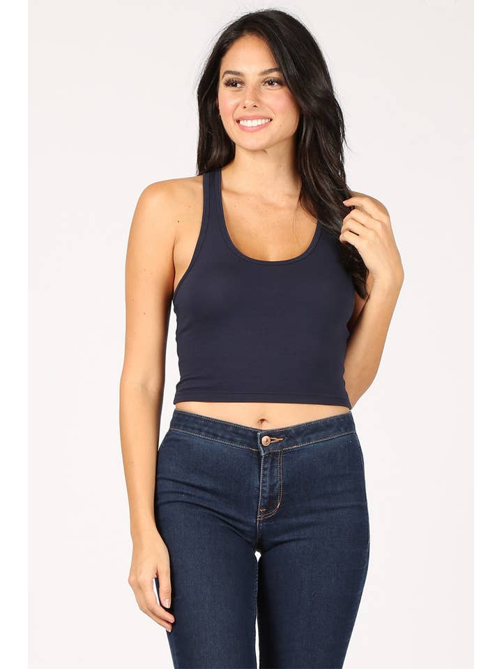 Color 5 - Wholesale Tank Top - Women's - Solid color cotton lycra cropped tank top with racer back6