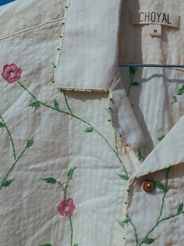 Choyal - Fair Trade Unisex Clothing - Wholesale Button Down Shirt - Unisex - UNISEX FLORAL EMBROIDERY SHIRT IN 100% COTTON4