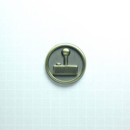 Retro Joystick Antique Bronze Enamel Pin for wholesale by 1980who