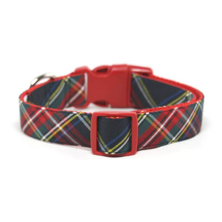 Collier pour chien en tartan écossais noir pour la vente par Dusidog