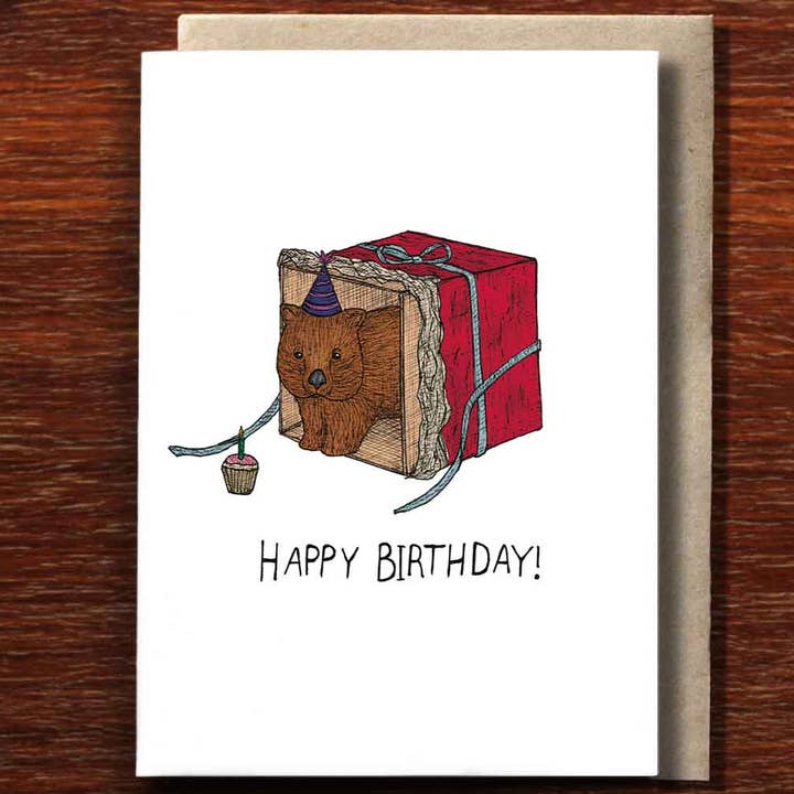 Wombats present - Greeting Card for wholesale by The Nonsense Maker