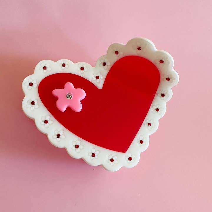 Centinelle - Wholesale Hair Clip - Women's - VALENTINES LACED HEARTS - Hair Claw
