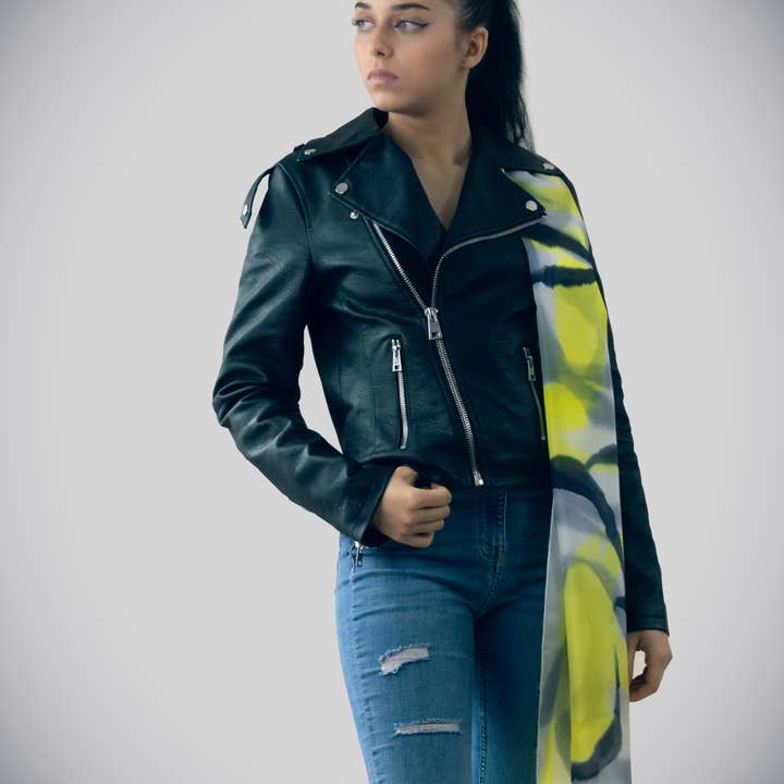 Makanuda – Cachecol - Mulher por atacado – Lenço de seda riscas2