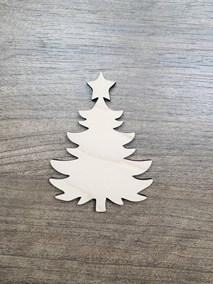 Christmas Tree Wood Shape Blank DIY Cutout Craft Sign making for wholesale by KobasicCreations