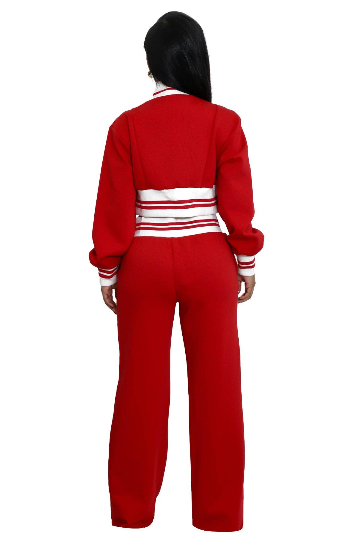 Rosso Completo casual da donna a due pezzi con pantaloni in vendita all'ingrosso su Faire4