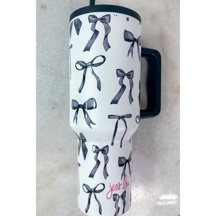 White Midnight Bow Tumbler for wholesale on Faire10