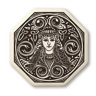Brigantia - Octagon Porcelain Pendant for wholesale by Touchstone Pottery