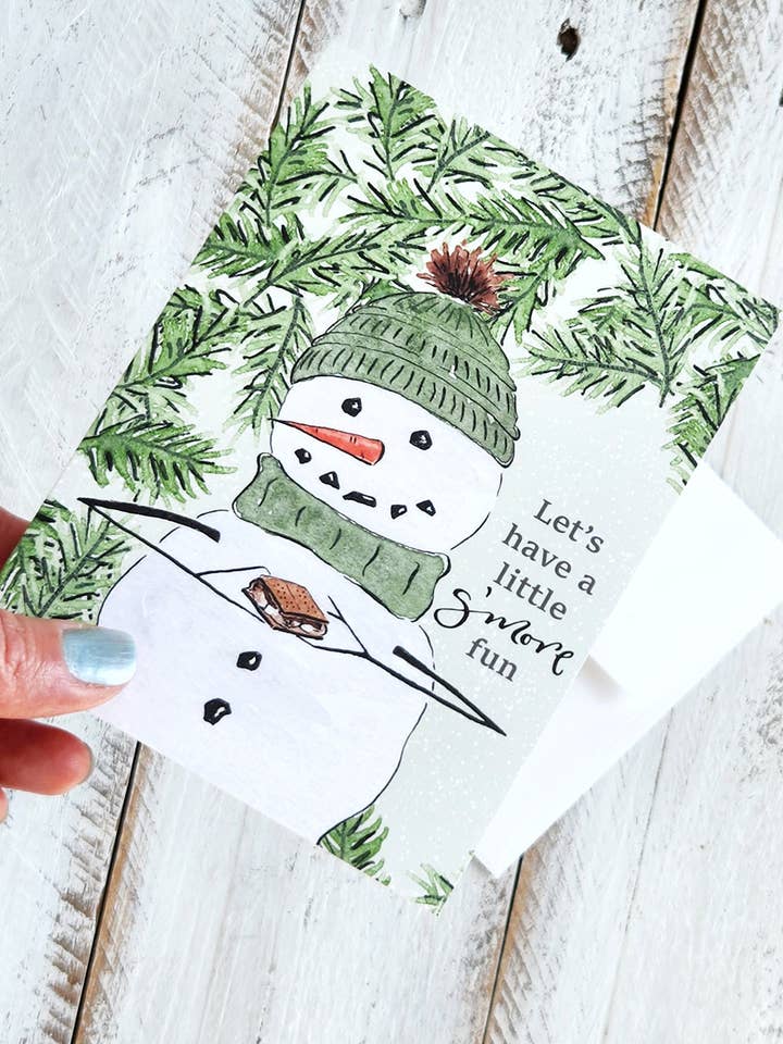 Tarjeta S'more Snowman para venta al por mayor de The Painted Pen