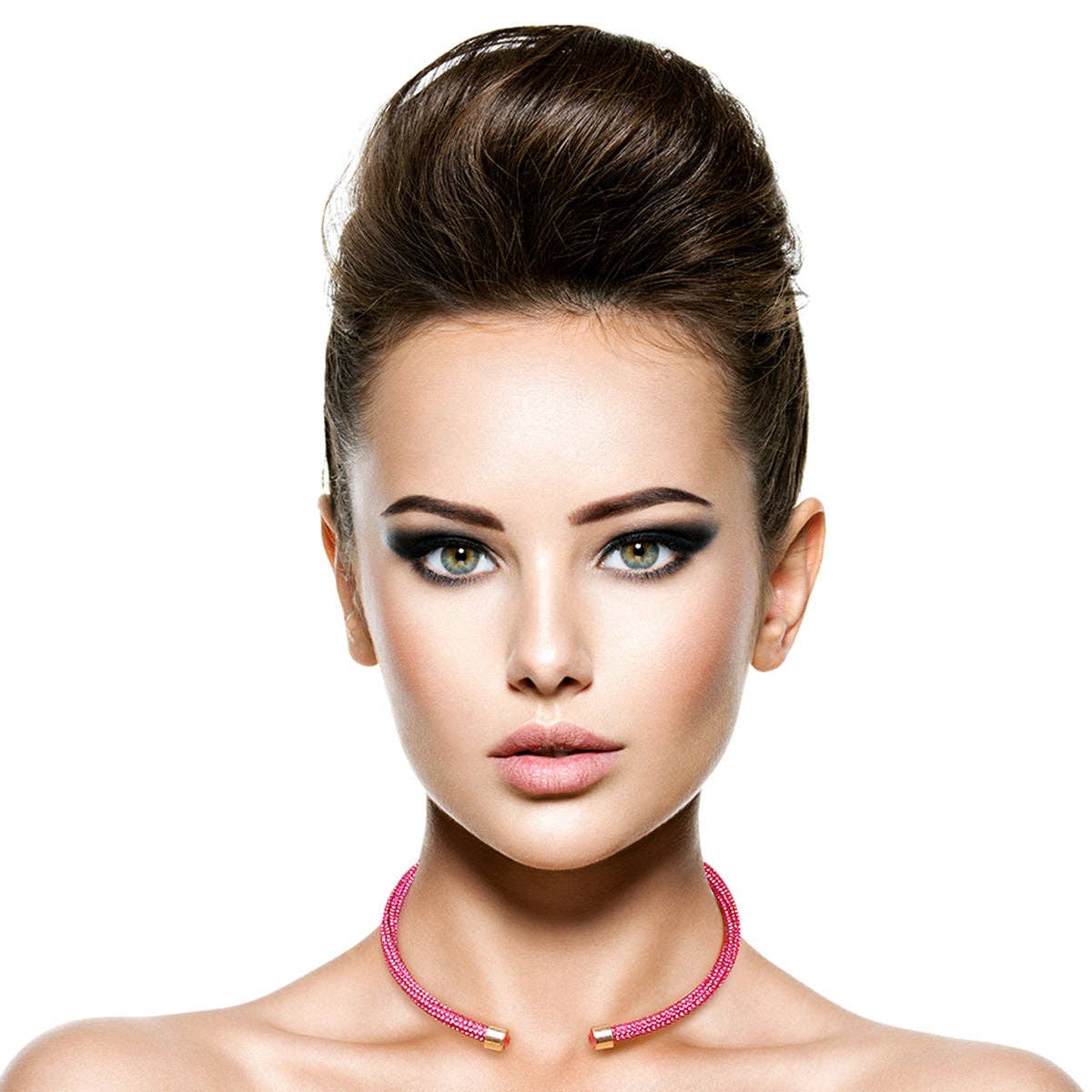 Rosa Gargantilla rosa con diamantes de imitación de venta al por mayor en Faire2