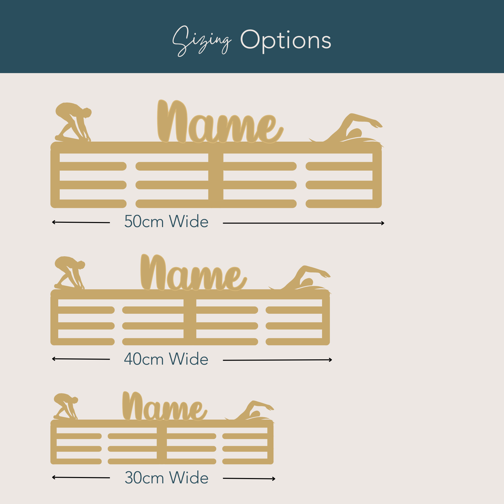 Harwill and Fox - Vendita all'ingrosso Decorazione da parete 3D - Portamedaglie Personalizzato per Nuoto6