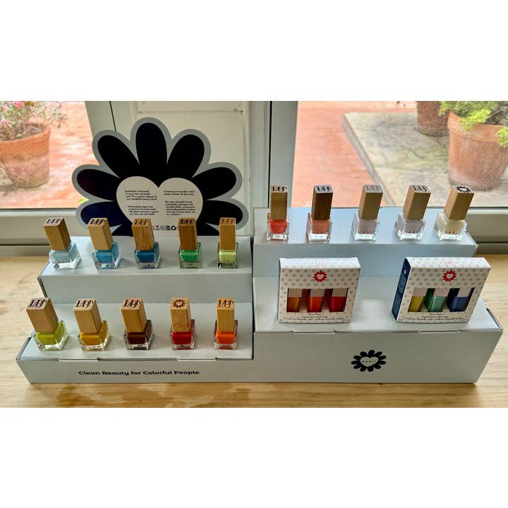 Habit Cosmetics - Wholesale Retailer Display - Beauty & Wellness - Corrugated Cardboard 2-Tier Display Unit