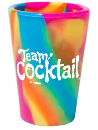Team Cocktail Logo Silikonshotglas (Tie Dye) för wholesale av Team Cocktail