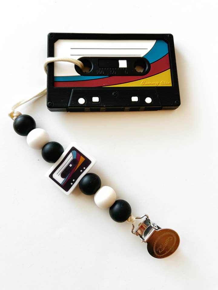 Mix Tape Bijtring met Cassette Clip voor wholesale door Gummy Chic