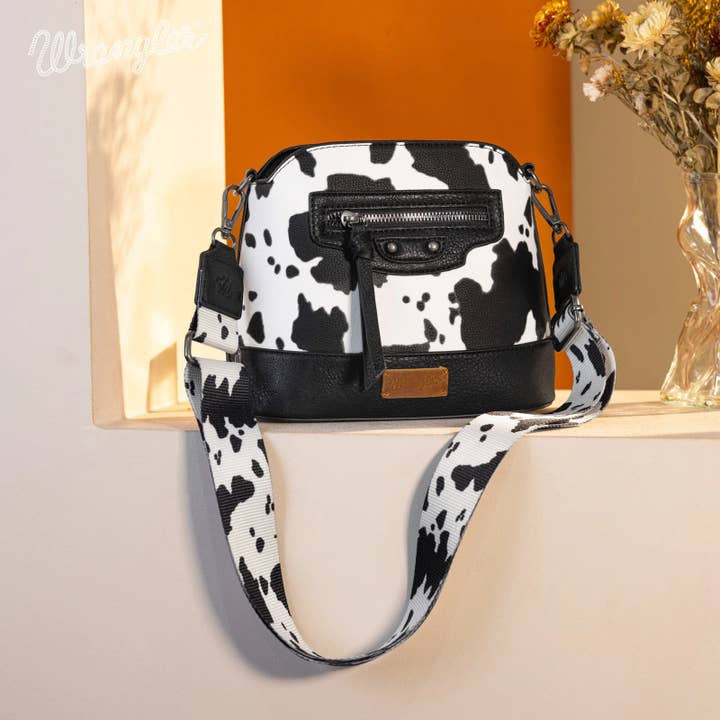 South End Clothing and Apparel L.L.C - Wholesale Crossbody Bag - Women's - Wrangler Cow Print Crossbody Bag
