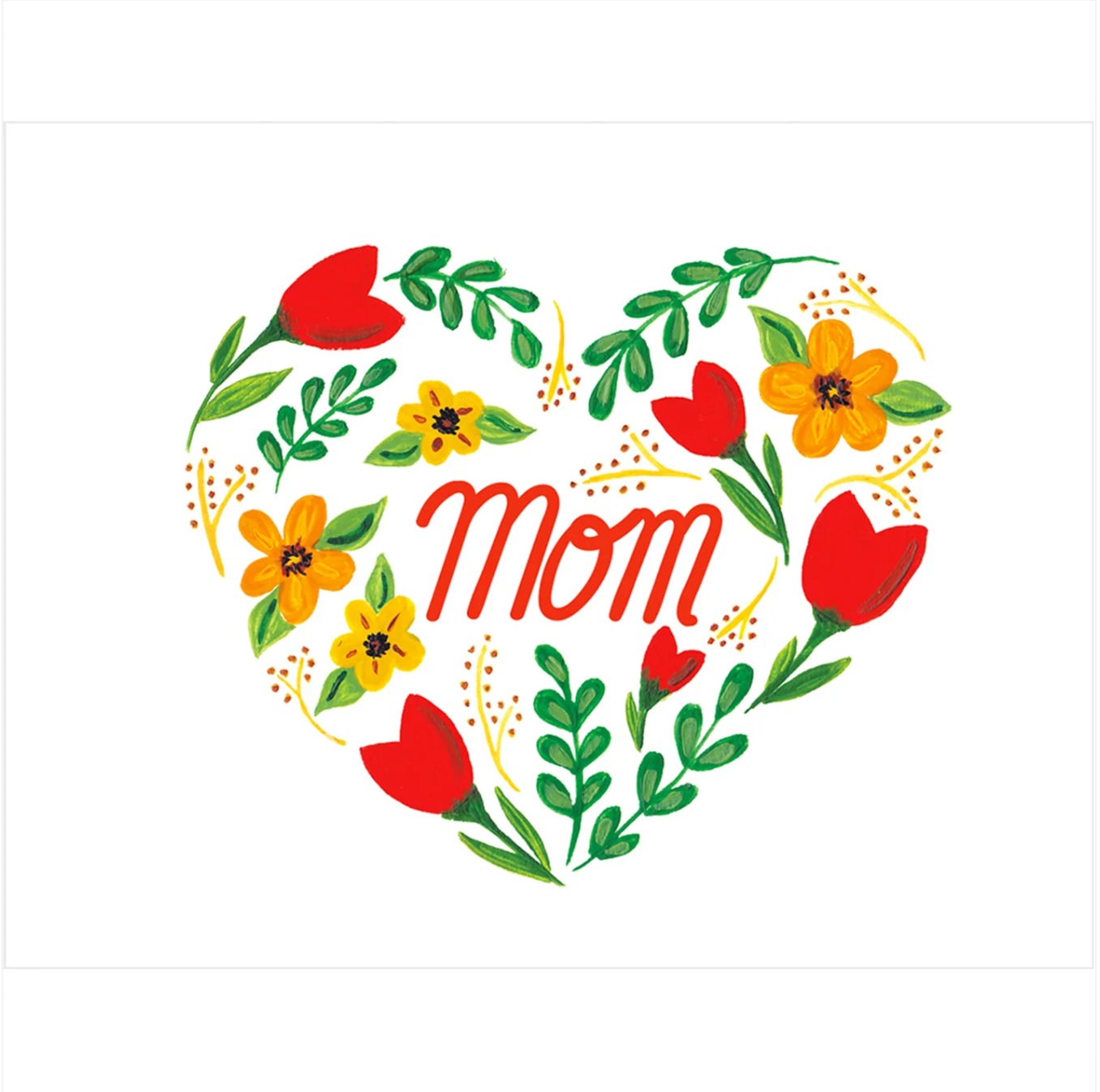 Paige & Willow - Wholesale Mother's Day Card - Mom Heart Flowers Card1