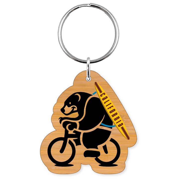 Morris Magnets - Wholesale Keychain - Unisex - Keychain - Biking Bear W/ Surfboard2