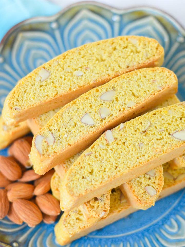 GF + Vegan Lemon Almond Biscotti 8oz Bag for wholesale by Sweet Eats