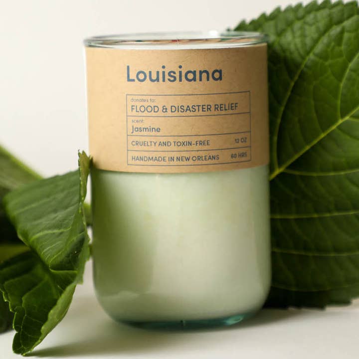 Goods That Matter - Wholesale Jar/Filled Candle - Louisiana Disaster Relief - Jasmine Candle Eco Soy Recycled