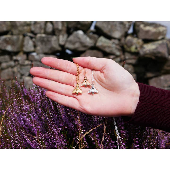 In The Heather – wholesale Pendant/charm necklace – Scottish honey bee necklace in sterling silver12