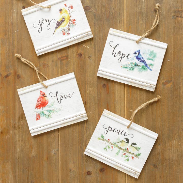 Dekoartikel — Perlenbrett, Wintervögel (Pk/04 Ast) für den Großhandel von Audrey's Home & Gift