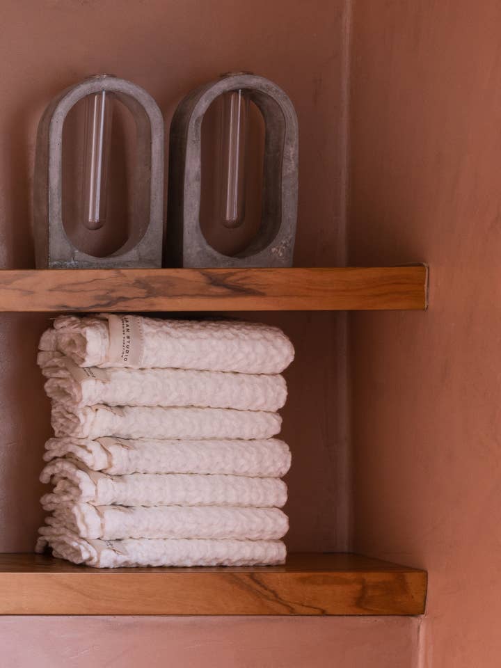 Toalha branca de waffle 53% linho e 47% algodão por atacado de JAAN STUDIO