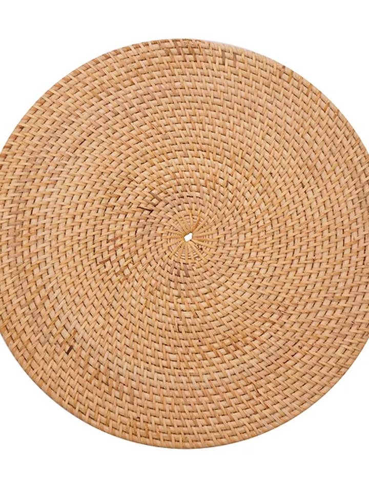 Amara Handwoven Rattan Round Placemats 35cm - Natural for wholesale by Cantiq Living