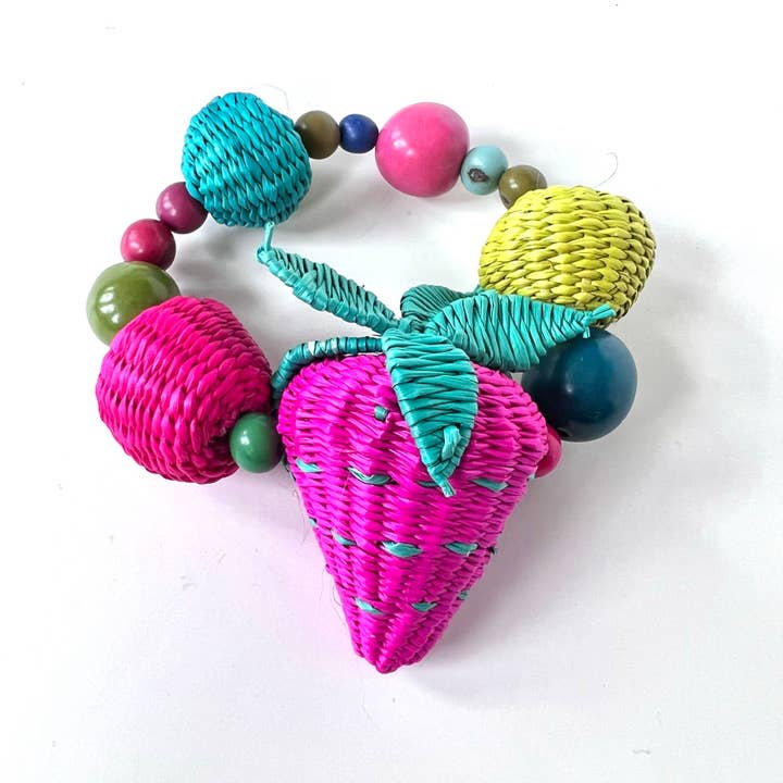 Belart Fair Trade - Wholesale Beaded bracelet - Iraca Woven Fruit & Chicon - Açai Beads adjustable bracelet