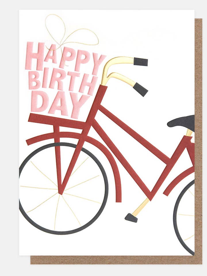 BIRTHDAY GREETING CARD BICYCLE C. GARDNER for wholesale by Notes & Queries, Inc.